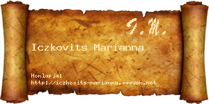 Iczkovits Marianna névjegykártya